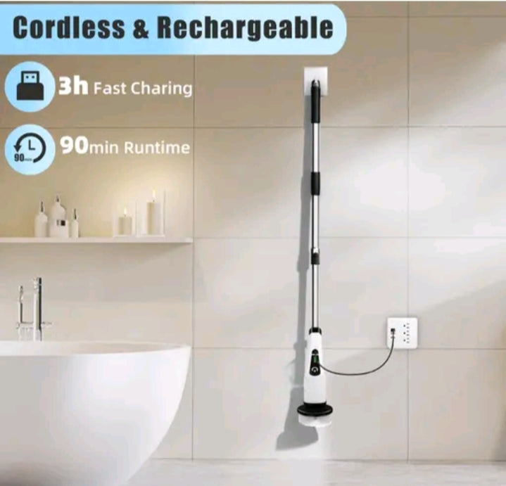360° Electric Spin Scrubber – Powerful Cordless Cleaning Brush for Bathroom & Kitchen