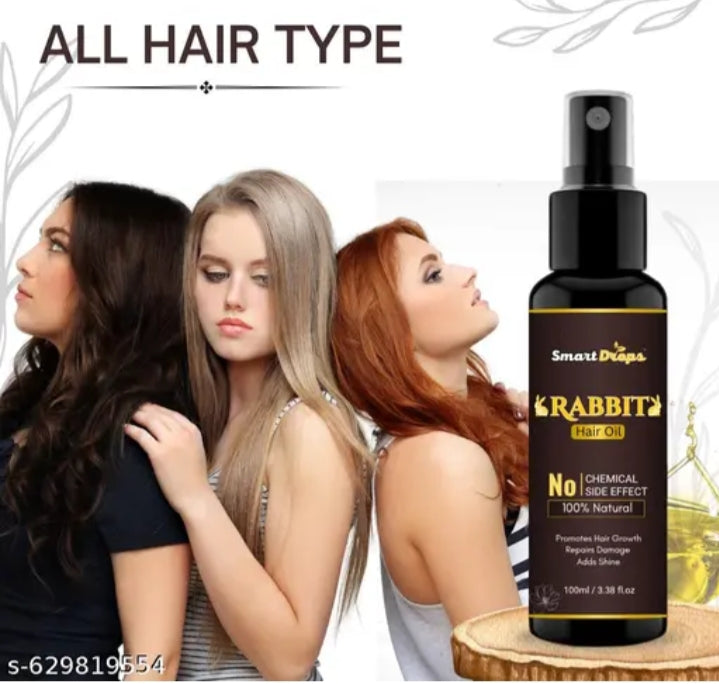 SmartDrops Rabbit Hair Oil – तेज़ बाल बढ़ाने वाला और हेयर फॉल कंट्रोल करने वाला 100% नेचुरल तेल